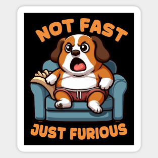 Not Fast Just Furious Funny Dog Sticker